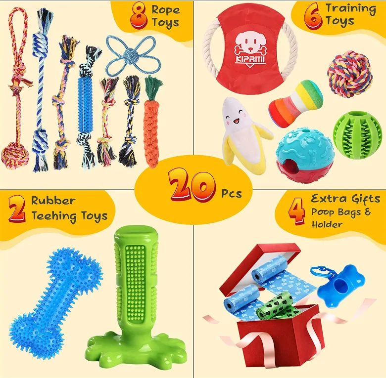20 Pack Puppies Teething Chew Toys