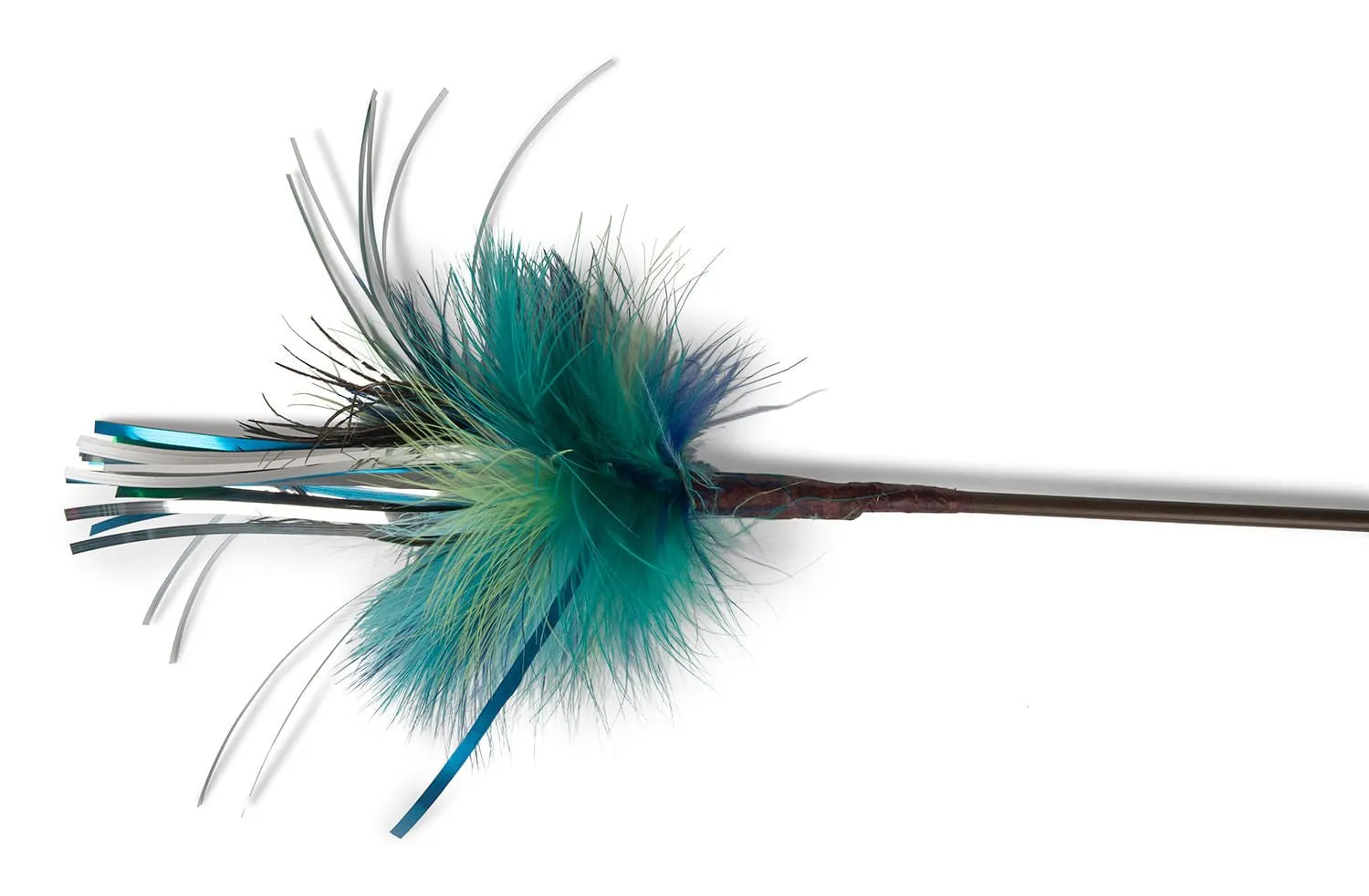 36" Long Peacock Sparkler Teaser Wand Cat Toy