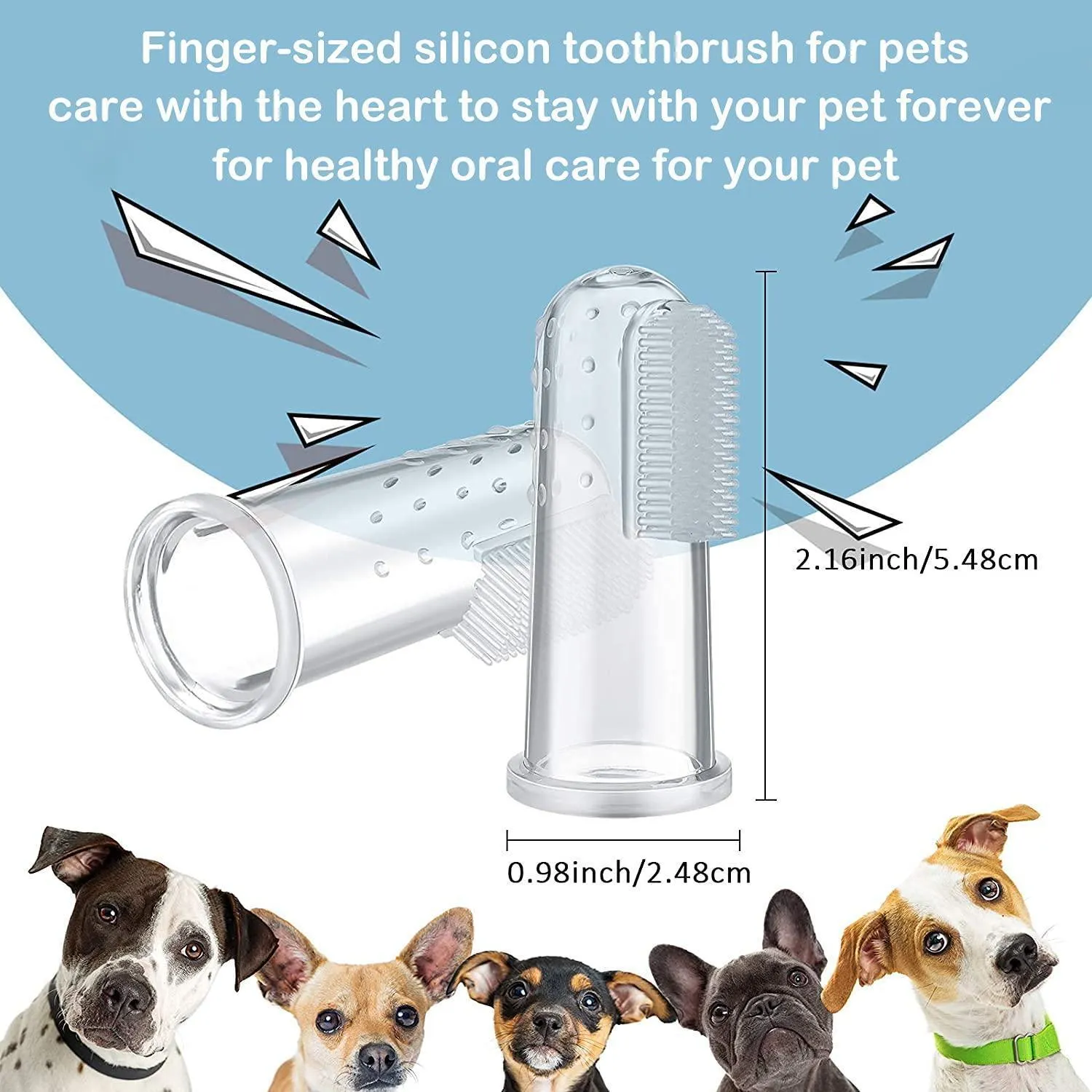 4Pcs Finger Pet Toothbrush Easy Teeth Cleaning and Dental Care