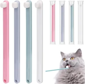 4pcs Toothbrushes for Pets, Dual Sided Cats & Dogs Toothbrushes with 4 Toothbrush Protection Tube Soft Kitten Teeth Cleaning Brush, Reduces Bad Breath & Keeps Dental Healthy