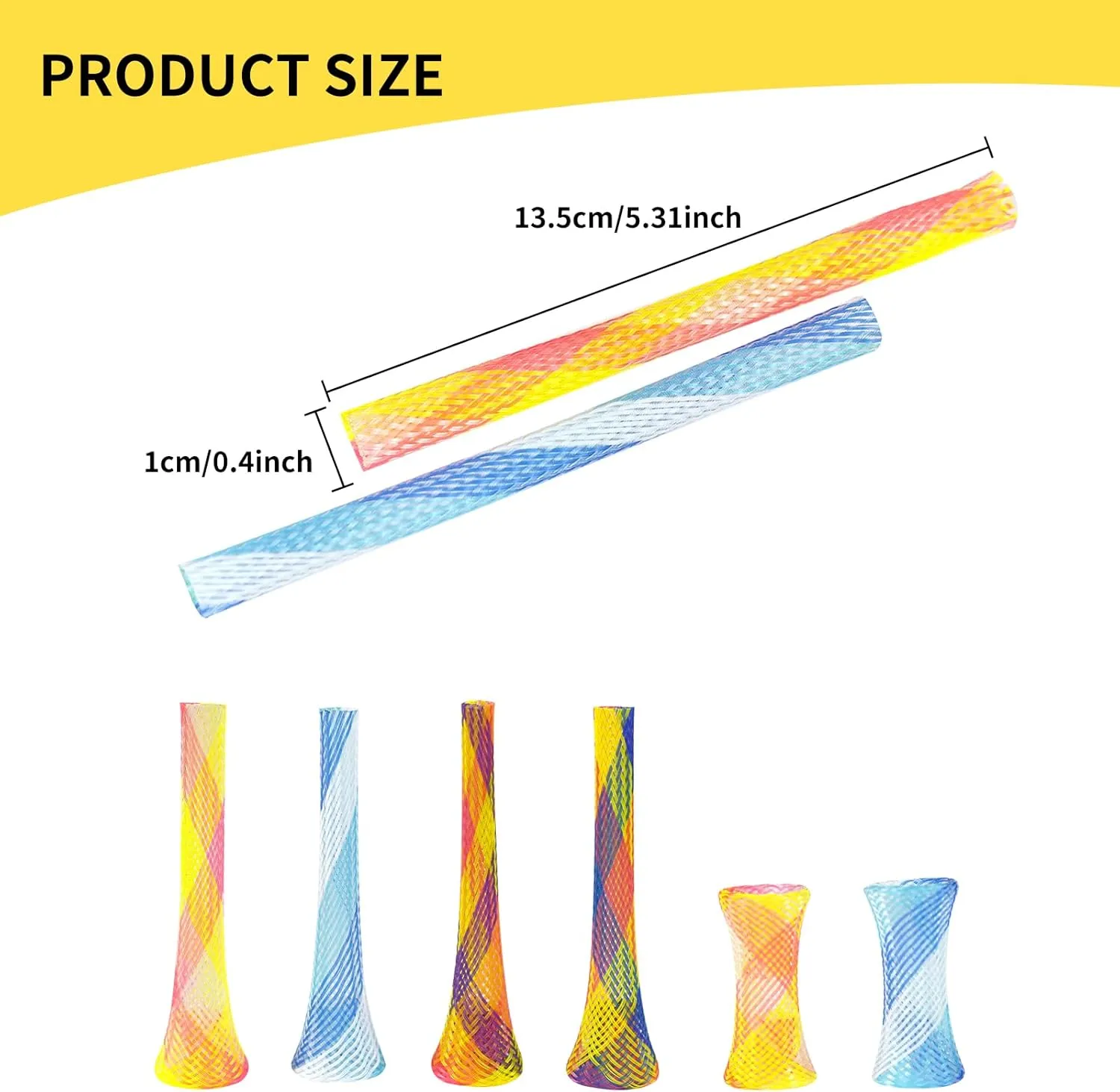 Andiker 10pcs Cat Tube Toy, 5.1inch Nylon Mesh Telescopic Folding Plastic Cat Spring Toy, Stylish Multi-Colored Cat Chew Toy, Interactive Cat Toys for Indoor Cats to Chase, Bite, and Pounce (10pcs)