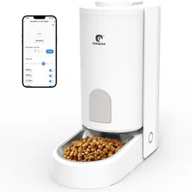 Automatic Cat Feeder, 3.7L Timed Cat Food Dispenser, WiFi Pet Feeder with APP Control for Remote Feeding Dry Food, 1-10 Meals per Day for Small Dog Kitten Indoor, Detachable for Easy Clean