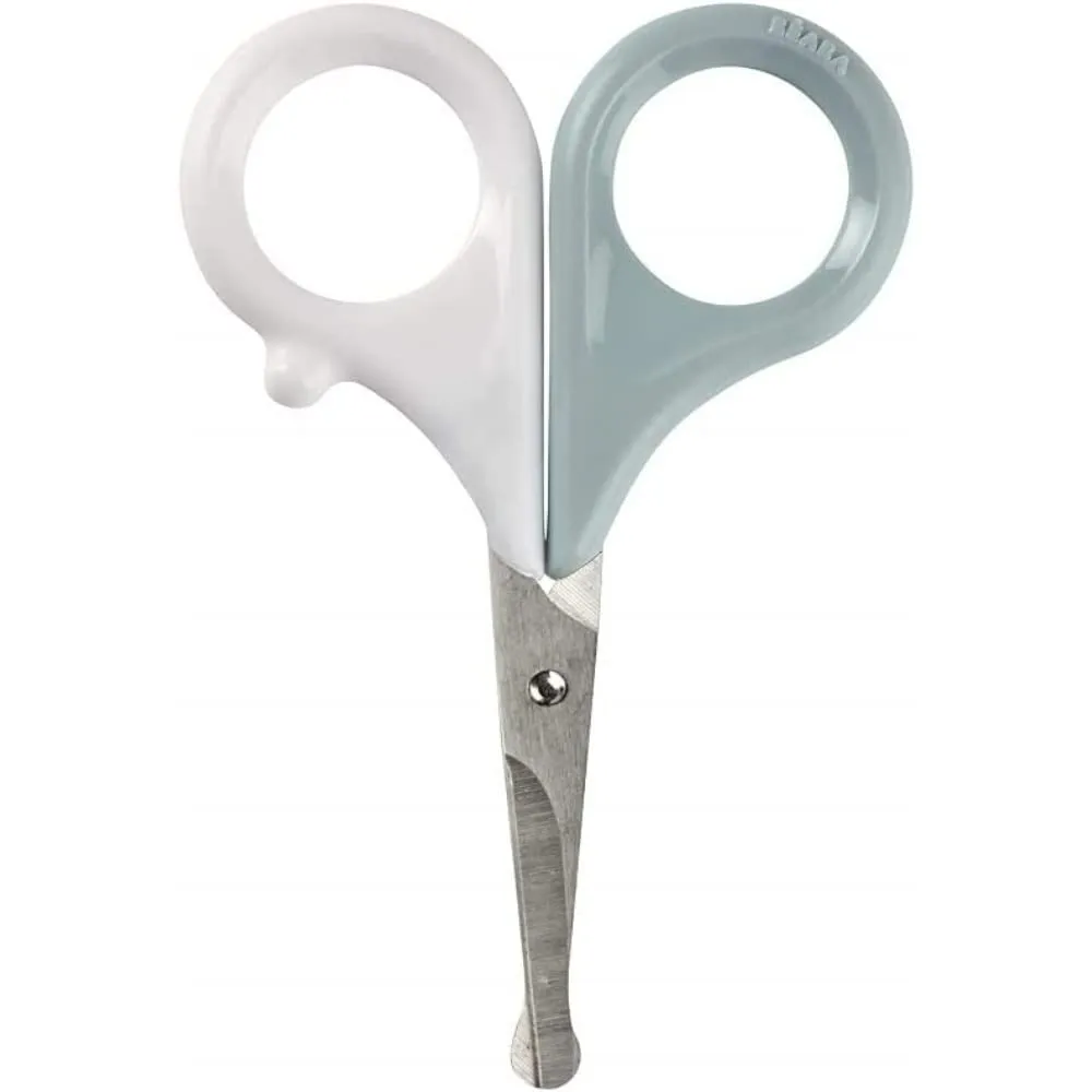 BEABA Nail Scissors for Babies and Kids - for Nail Care and Manicure - Rounded Tips - Blue