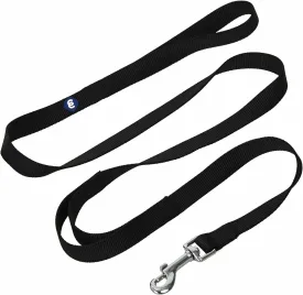 Blueberry Pet Essentials Double Handle Dog Leash for Traffic Control | 4ft. x 1" Large Dog Leash | Classic Dog Leash with Two Handles for Dogs That Pull | Nylon 2 Handle Dog Leash in Black