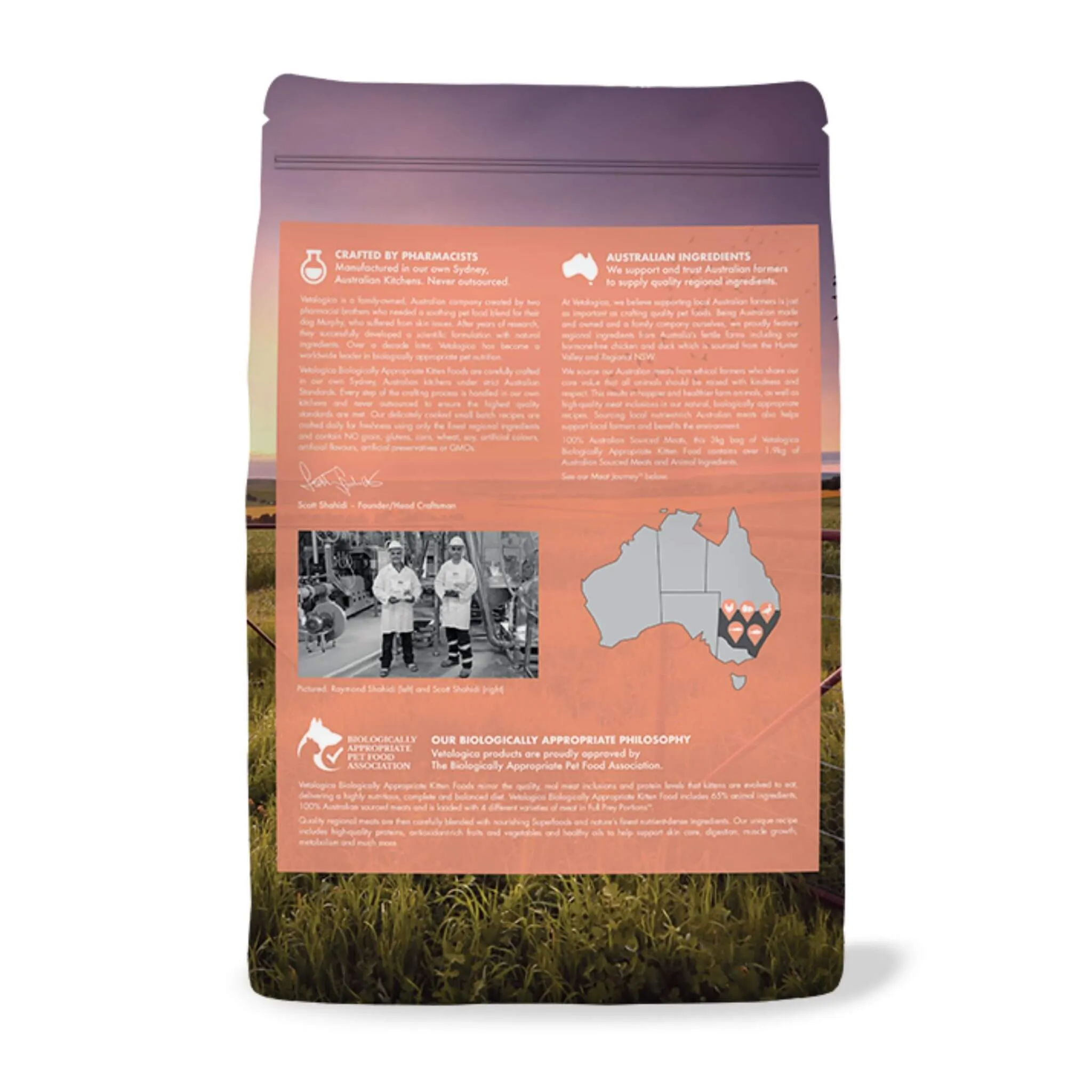 Bundle Pack of 2 x Vetalogica Biologically Appropriate High Quality Protein Kitten Food 3kg