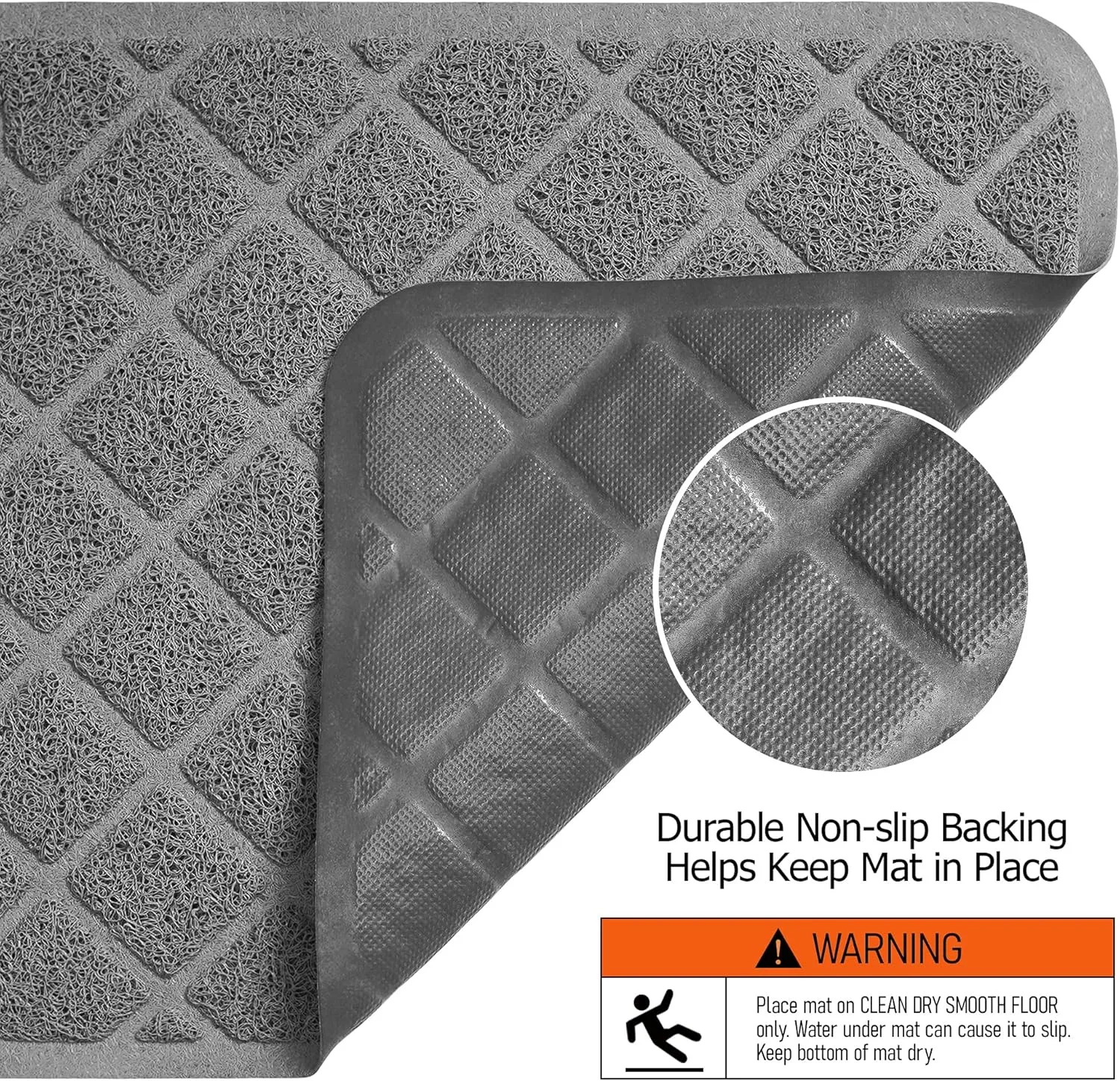 Cat Litter Mat Litter Trapping Mat, 24" x 17" Premium Durable PVC Grid Mesh with Scatter Control, Non-slip, Less Waste Cat Litter Box Mat, Soft on Kittys Paws, Urine Waterproof