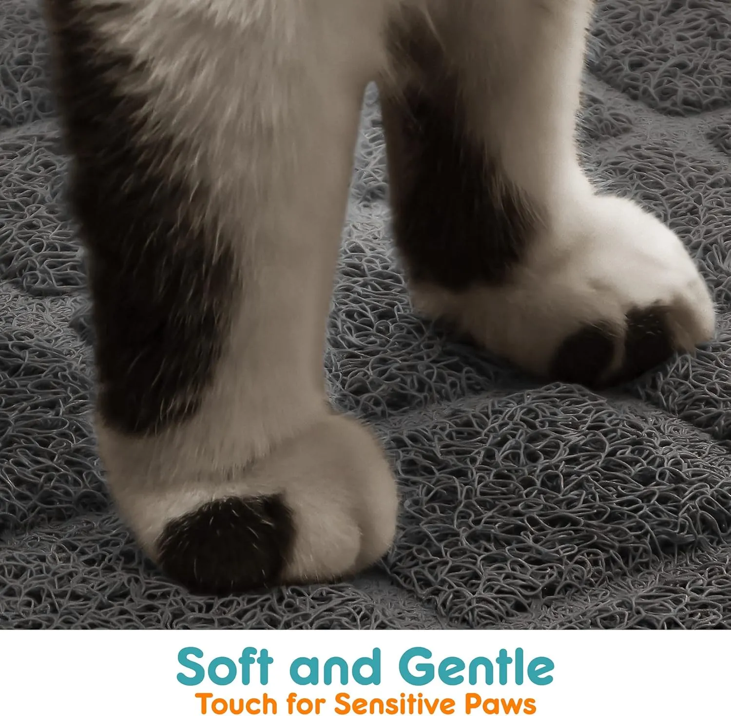 Cat Litter Mat Litter Trapping Mat, 24" x 17" Premium Durable PVC Grid Mesh with Scatter Control, Non-slip, Less Waste Cat Litter Box Mat, Soft on Kittys Paws, Urine Waterproof