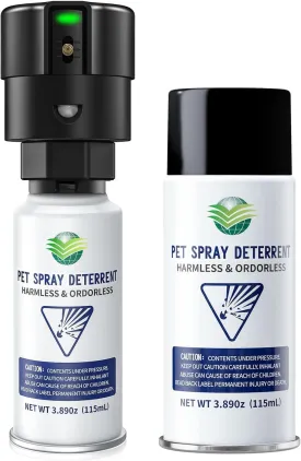 CAT Spray Pet System with 2 Pack Spray, Motion Activated Pet Proofing Repellent for Cats and Dogs, Dog & Cat Spray