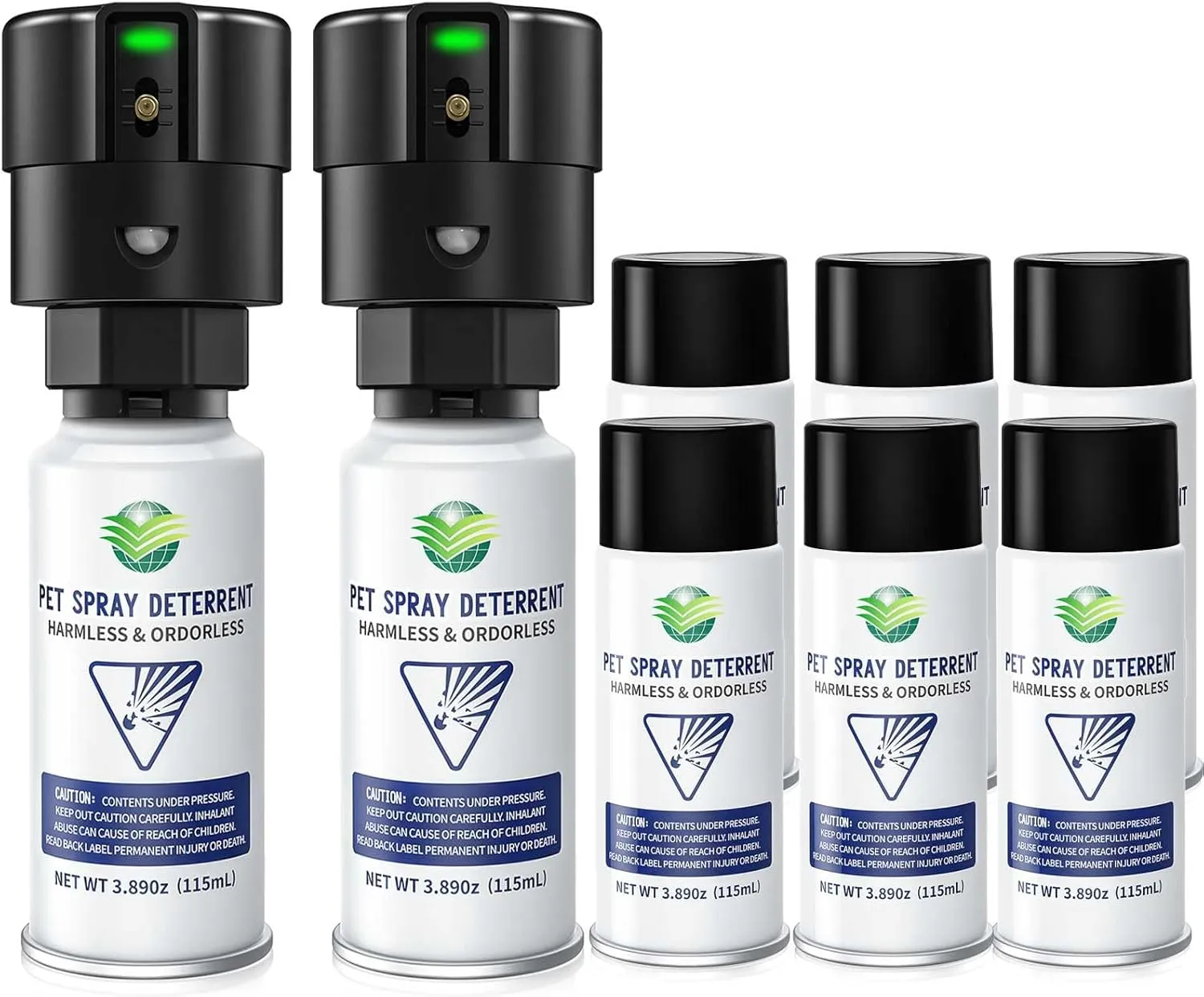 CAT Spray Pet System with 2 Pet System & 8 Pack Spray, Motion Activated Pet Proofing Repellent for Cats and Dogs, Dog & Cat Spray