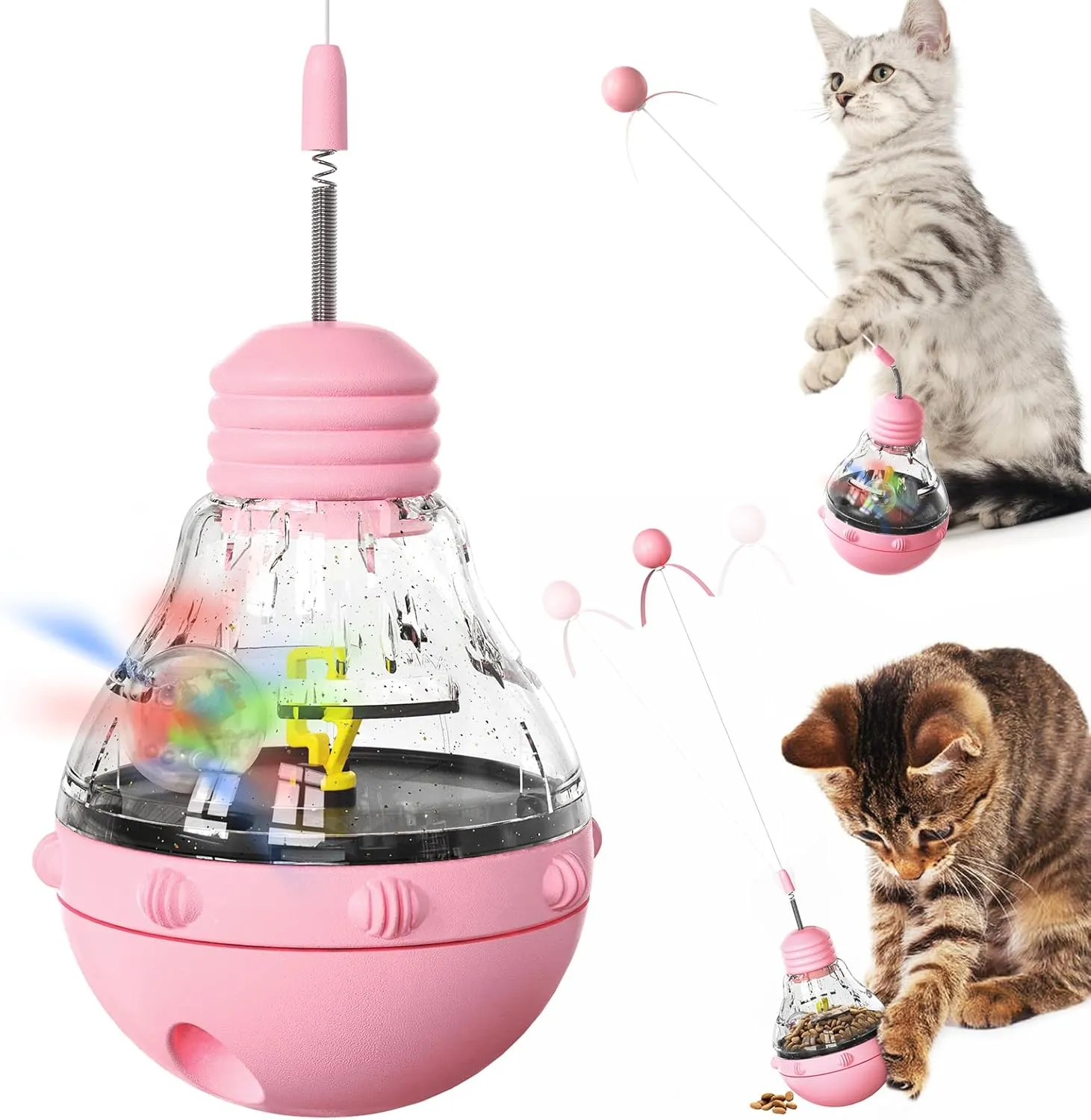 Cat Toy,Interactive Cat Toys for Indoor Cats,Cat Food Dispenser,Cat Treat Puzzle,Cat Puzzles for Indoor Cats,Hands for Cats,Cat Treat Dispenser Toy,Best Cat Toys for Bored Cats, pink