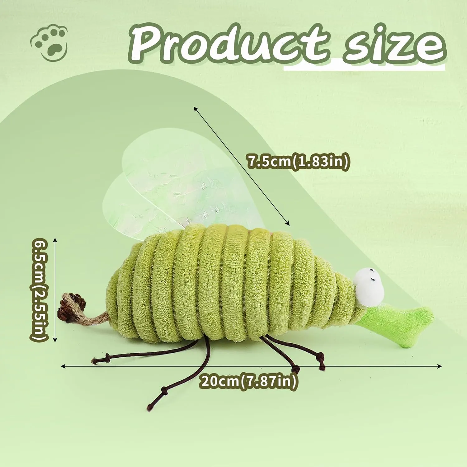 Catnip Toys for Cats, Cute Catnip Toys Caterpillar Shape Cat Chew Toy, Soft Plush Cat Toys for Indoor Cats Interactive Cat Toys for Playing Teeth Cleaning (Mosquito)