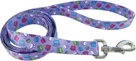 Coastal - Styles Dog Leash - Vibrant and Trendy Dog Leash - Purple Special Paw Print - 3/8 x 6