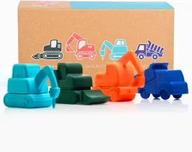 Construct Crew by Toy Appetit: Non-Toxic, Mold-Free Silicone Bath Toys for Babies 6-12 Months