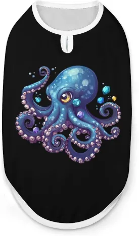 Cool Blue Octopus Dog Shirts Summer Pet T Shirts Sleeveless Pet Clothes Dog Vest Tank Tops for Dogs Cats L