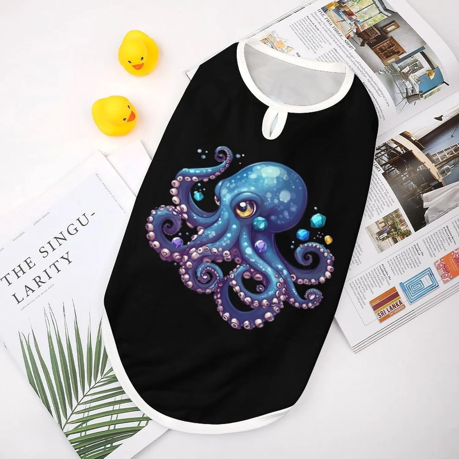 Cool Blue Octopus Dog Shirts Summer Pet T Shirts Sleeveless Pet Clothes Dog Vest Tank Tops for Dogs Cats L