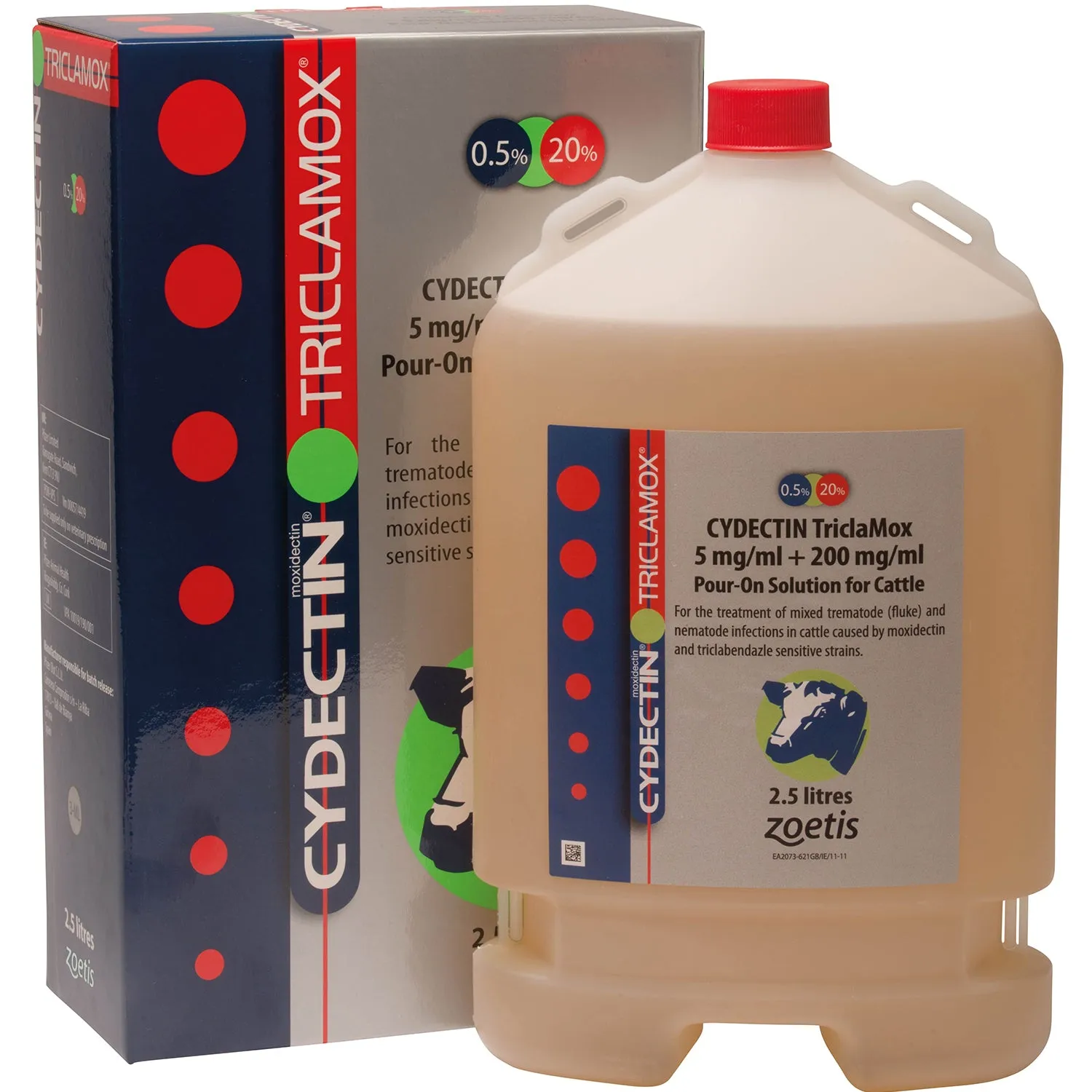Cydectin TriclaMox 5 mg/ml   200 mg/ml Pour-On Solution for Cattle