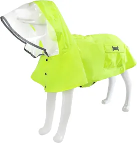 Dog Raincoat Waterproof Rain Poncho with Hoodie, High Reflective Adjustable Pet Rain Jacket with Leash Hole for Small Medium and Large Dogs (Fluorescent Green, X-Small)