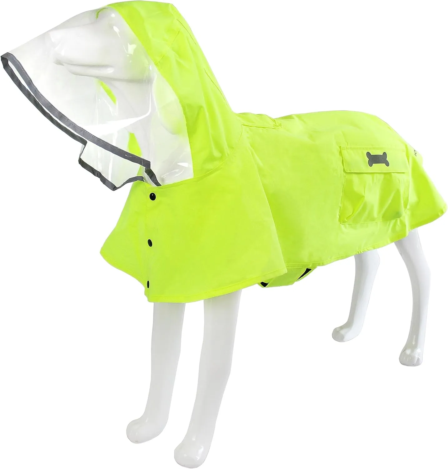 Dog Raincoat Waterproof Rain Poncho with Hoodie, High Reflective Adjustable Pet Rain Jacket with Leash Hole for Small Medium and Large Dogs (Fluorescent Green, X-Small)