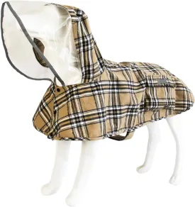 Dog Waterproof Raincoat with Poncho Hoodie, High Reflective Adjustable Yellow Pet Rain Jacket with Leash Hole for Small Medium and Large Dogs (Khaki, X-Small)