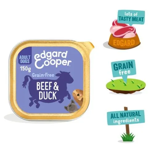Edgard & Cooper Adult Grain Free Wet Dog Food With Beef & Duck 11 x  150G