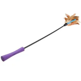 FG-GiGwi Feather Teaser Catwand with Natural feather & TPR Handle Toy for Cats (Purple/Natural)