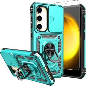 for Galaxy S23 Case,with Screen Protectors and Camera Cover,[Military Grade] 16ft.Drop Tested Cover with Magnetic Kickstand Protective Case for Samsung S23 6.1 inch, Mint