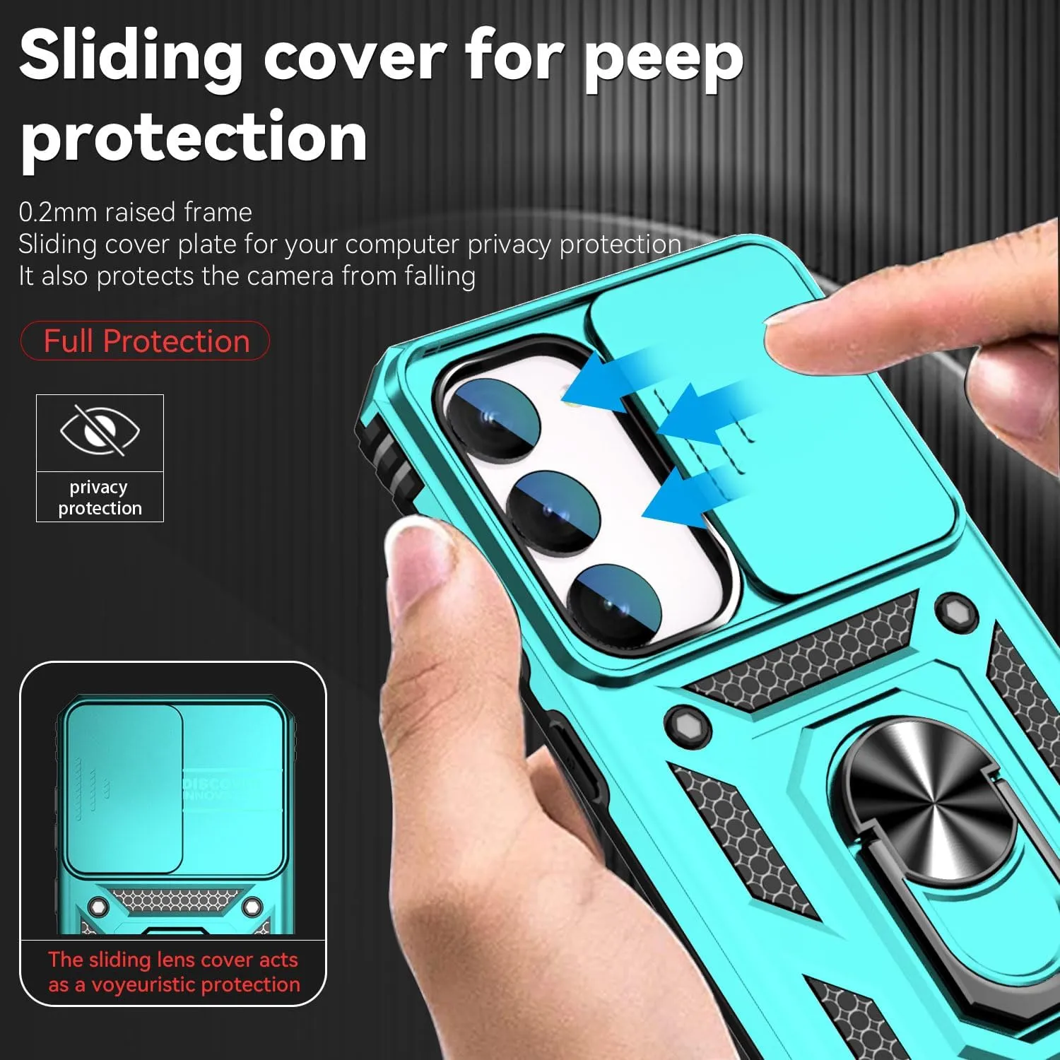 for Galaxy S23 Case,with Screen Protectors and Camera Cover,[Military Grade] 16ft.Drop Tested Cover with Magnetic Kickstand Protective Case for Samsung S23 6.1 inch, Mint
