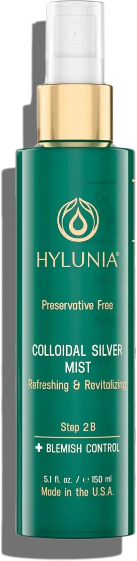 Hylunia Colloidal Silver Mist Toner 5.1 fl. oz.  Hydrating Versatile Toner for Acne-Prone Inflamed Skin | Infused with Colloidal Silver & Lavender for Glowing Skin Cuts & Burns, Body-Refresher