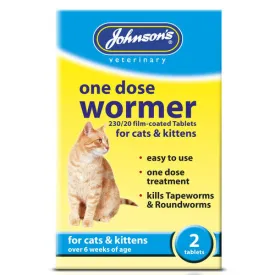 Johnsons One Dose Wormer for Cats and Kittens 2 Pack