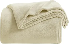 KMUSET Super Soft Throw Blanket Premium Silky Flannel Fleece Throw Size Beige Microfiber Lightweight Blanket All Season Use