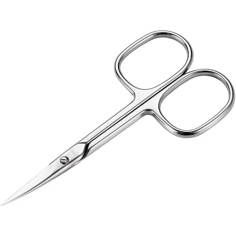 LIVINGO Premium Manicure Nail Scissors, Multi-purpose Stainless Steel Cuticle Beauty Grooming Kit for Eyebrow, Eyelash, Dry Skin Curved Blade 3.5 inch
