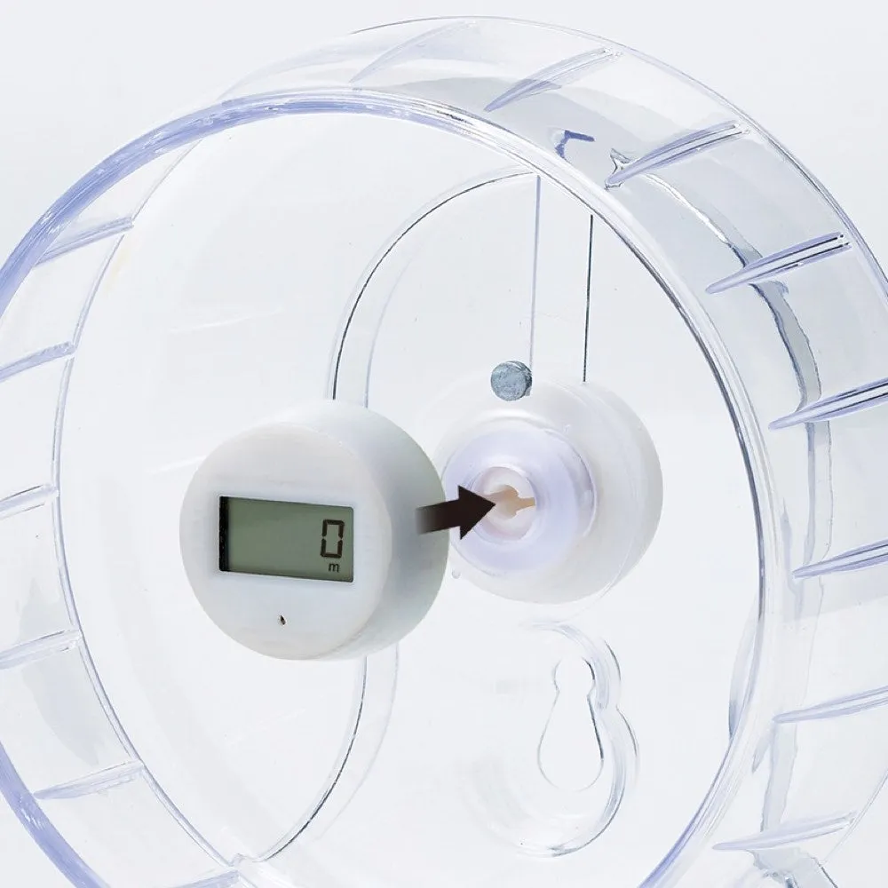 Marukan Clean & Clear Hamster Wheel With Running Meter (17cm)