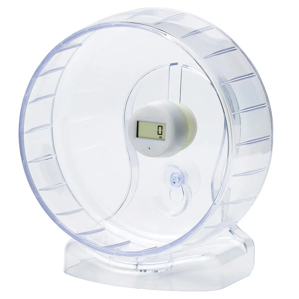 Marukan Clean & Clear Hamster Wheel With Running Meter (17cm)