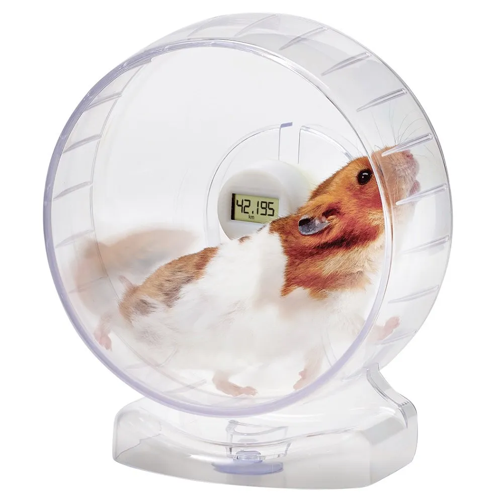 Marukan Clean & Clear Hamster Wheel With Running Meter (17cm)