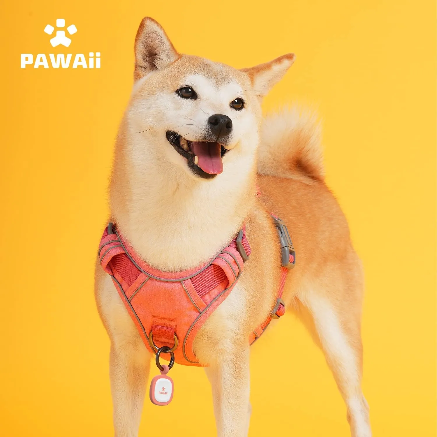 Pawaii No Pull Dog Harness with Pet ID Tag,Reflective Strips No Choke Front O Ring Breathable Mesh Adjustable Soft Padded Pet Vest with Easy Control Handle for Large Dogs