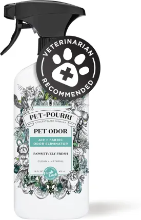 Pet-Pourri Pet Odor Air   Fabric Odor Eliminator Spray, Pawsitively Fresh, 16 Fl Oz