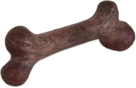 Pet Qwerks Dinosaur BarkBone - Nylon Dog Bone for Aggressive Chewers - Steak Flavor - 11"