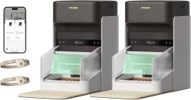 PETLIBRO RFID Automatic Cat Feeders - 2 Cat Wi-Fi Feeders, 3L Auto Dispensers with Light Collar Tag, 1-10 Meals