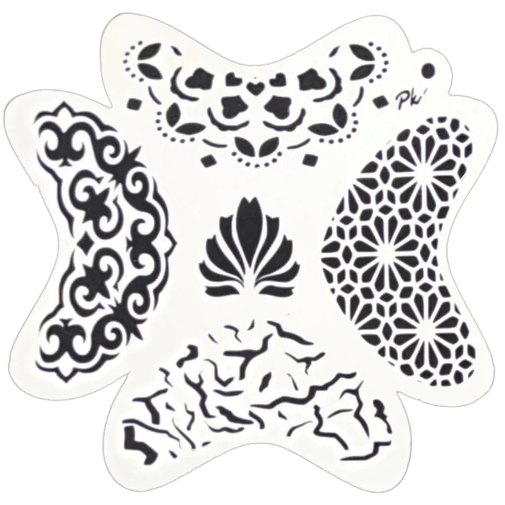 PK | FRISBEE Face Painting Stencil - NEW Mylar - Crowns and Textures - B3