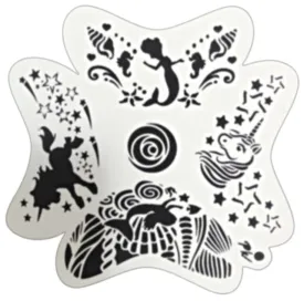PK | FRISBEE Face Painting Stencil - NEW Mylar -  Mermaids and Unicorns - C5