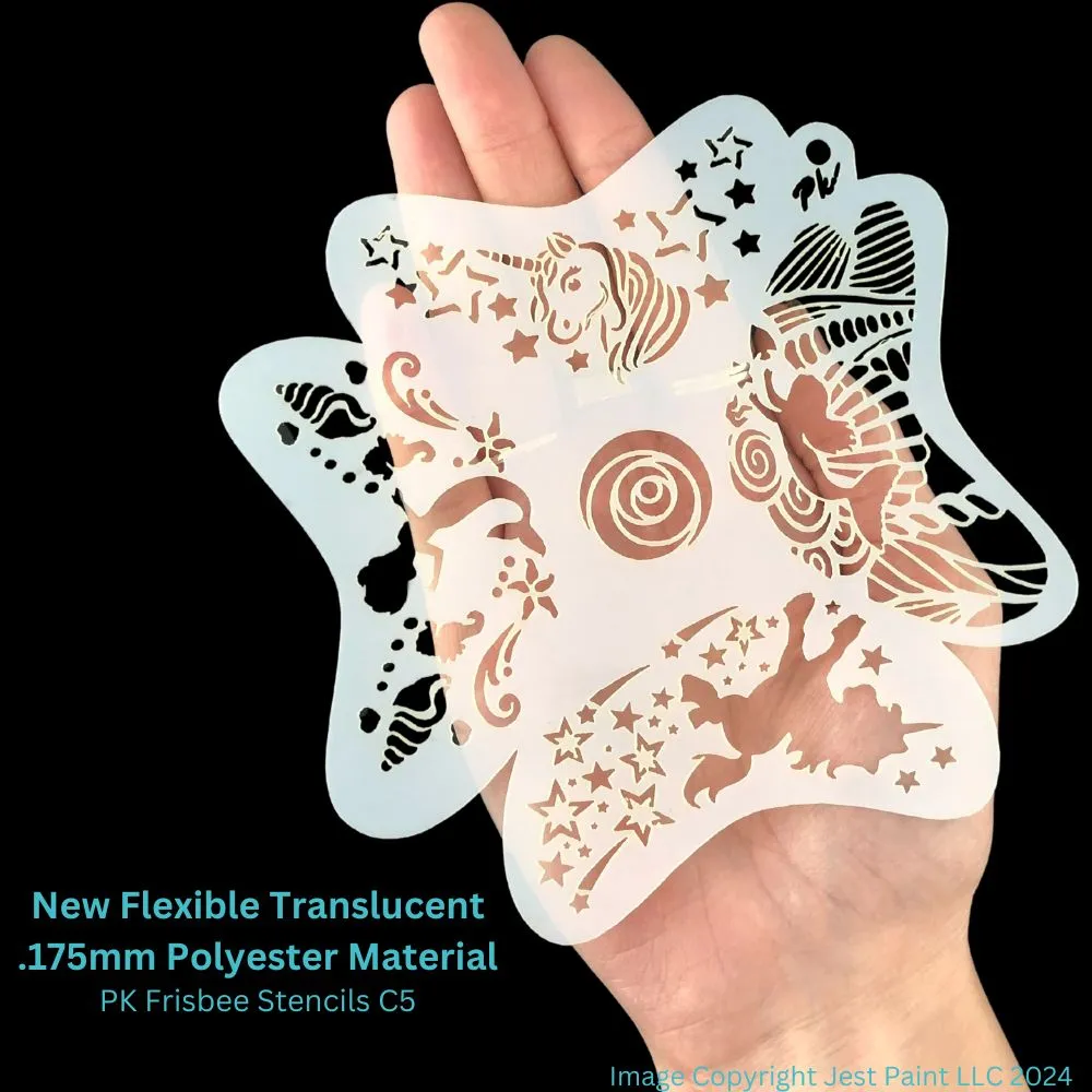 PK | FRISBEE Face Painting Stencil - NEW Mylar -  Mermaids and Unicorns - C5