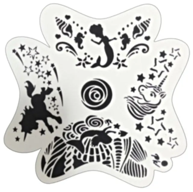 PK | FRISBEE Face Painting Stencil - NEW Mylar -  Mermaids and Unicorns - C5
