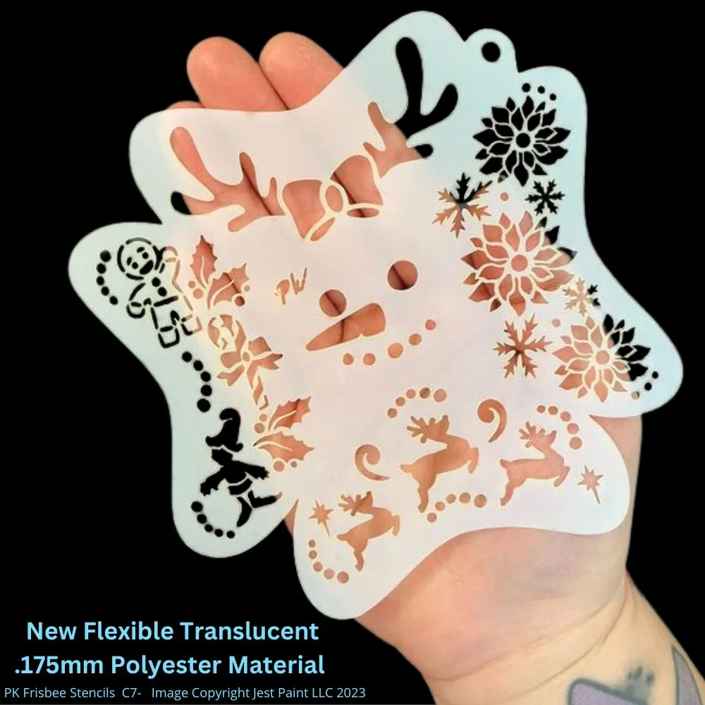 PK | FRISBEE Face Painting Stencil |  NEW Mylar - Winter Fun  -  C7