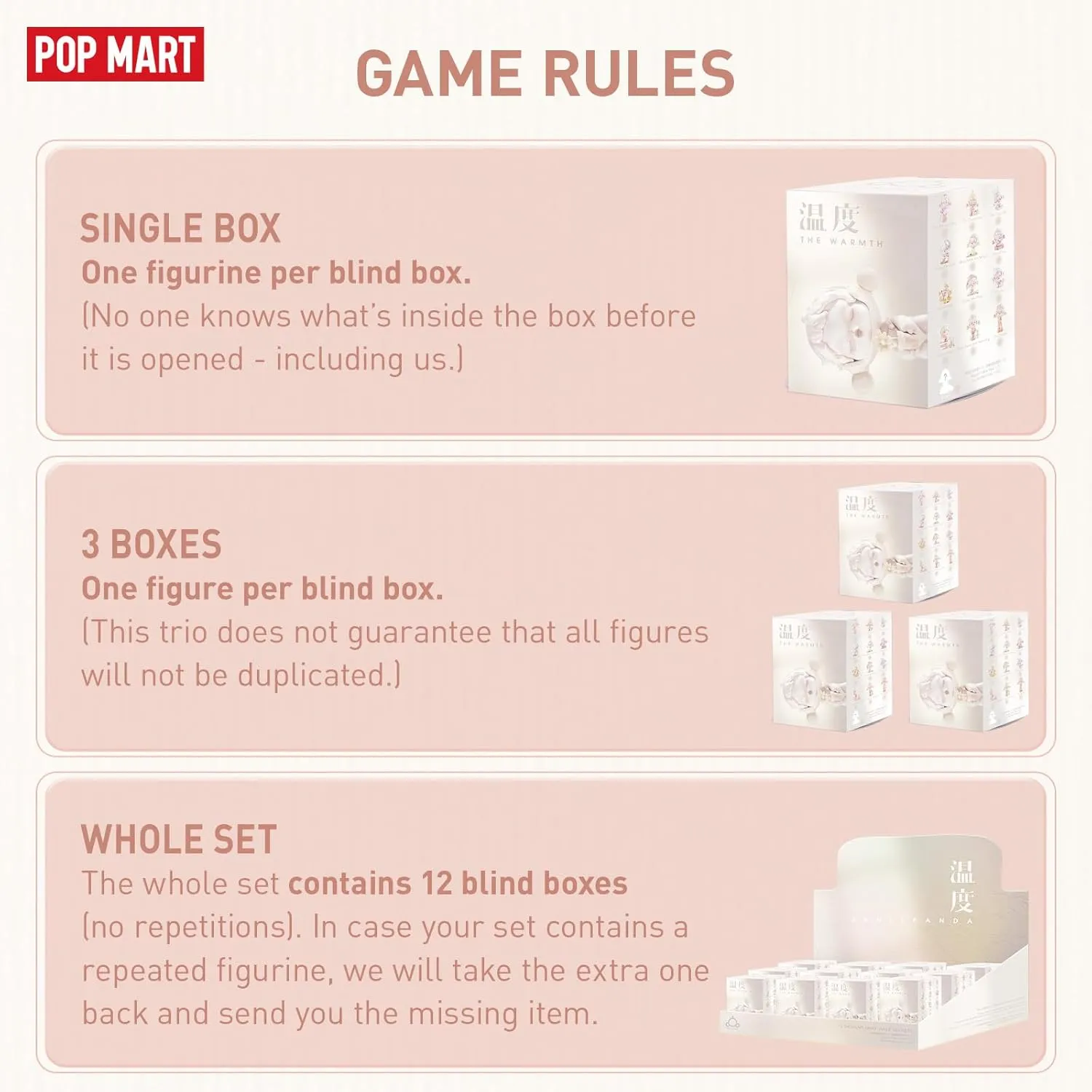 POP MART SKULLPANDA Warmth Series, SKULLPANDA Blind Box Figures, Random Design Action Figures Collectible Toys Home Decorations, Holiday Birthday Gifts for Girls and Boys, Single Box