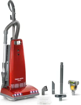 Prolux 7000 Upright Vacuum  Powerful True HEPA Filtration, Bagged Dust Chamber for Allergy Protection, Stainless Steel Brush Roll, Onboard Tools