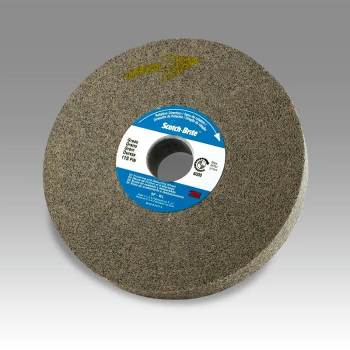 Scotch-Brite™ Light Deburring Wheel, 6 in x 1 in x 1 in 6S FIN, 3 per case