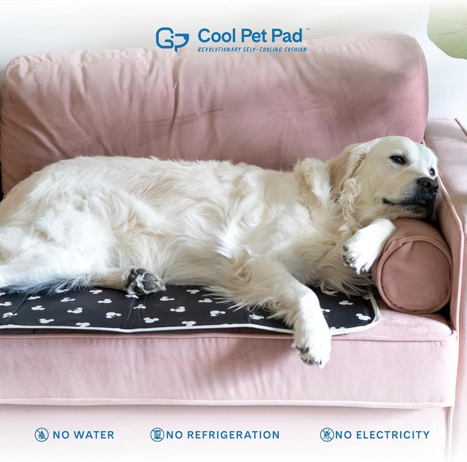 The Green Pet Shop Cool Pet Pad - Large, Disneys Mickey & Minnie Mouse - Self-Cooling, Pressure Activated Mat for Dogs & Cats from 0-8 lbs - Non-Toxic Gel, No Water Needed