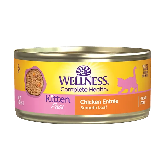 Wellness Paté Kitten Chicken Entrée,Wet Cat Food, Case of 24