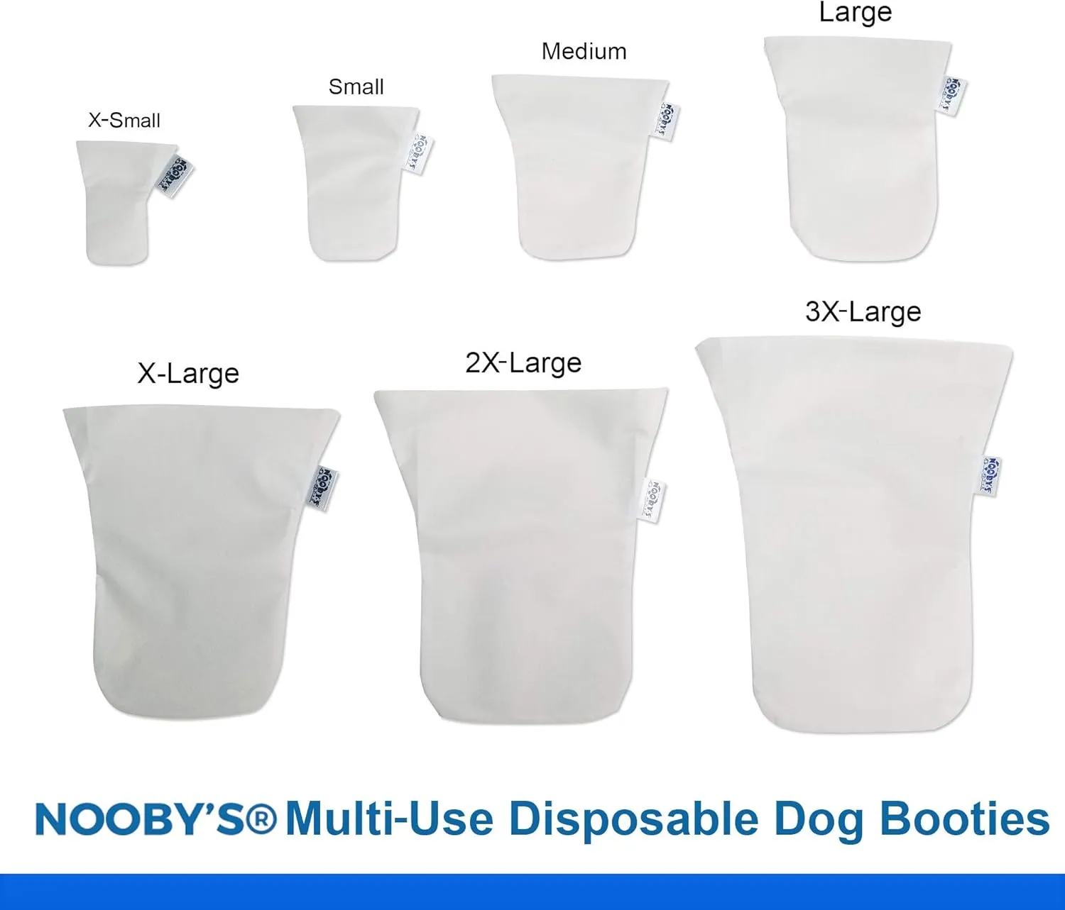 Wound Recovery Dog Boots 8-Pack by Nooby's. Protects Wounds, Bandages and medications. Medical Dog Booties for Maximum Protection Indoors and During Short Walks. (XL: 4.5" - 5.5" Width)
