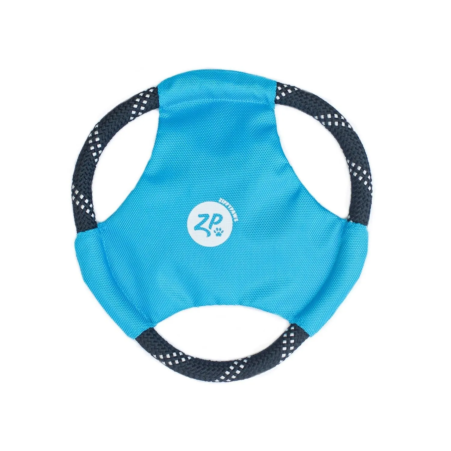 Zippy Paws Rope Gliderz Frisbee Fetch Nylon and Rope Dog Toy - Blue - Medium